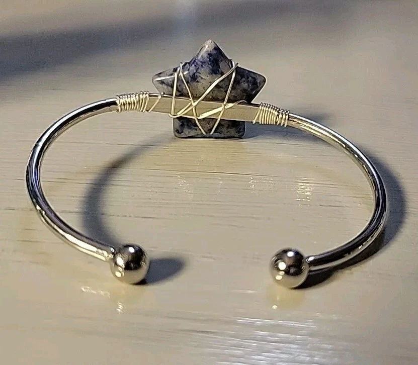 Sodalite Gem Star Bangle Bracelet Reiki Healing Balancing Amulet - Image 3 of 4