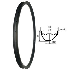 Bicicleta de Montaña XC Race Asimétrica 29er 29*20mm Llanta de Carbono Forma de V Anillo Cubierta