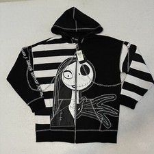 Disney The Nightmare Before Christmas Jack Sally Halloween Hoodie Chains Stripe