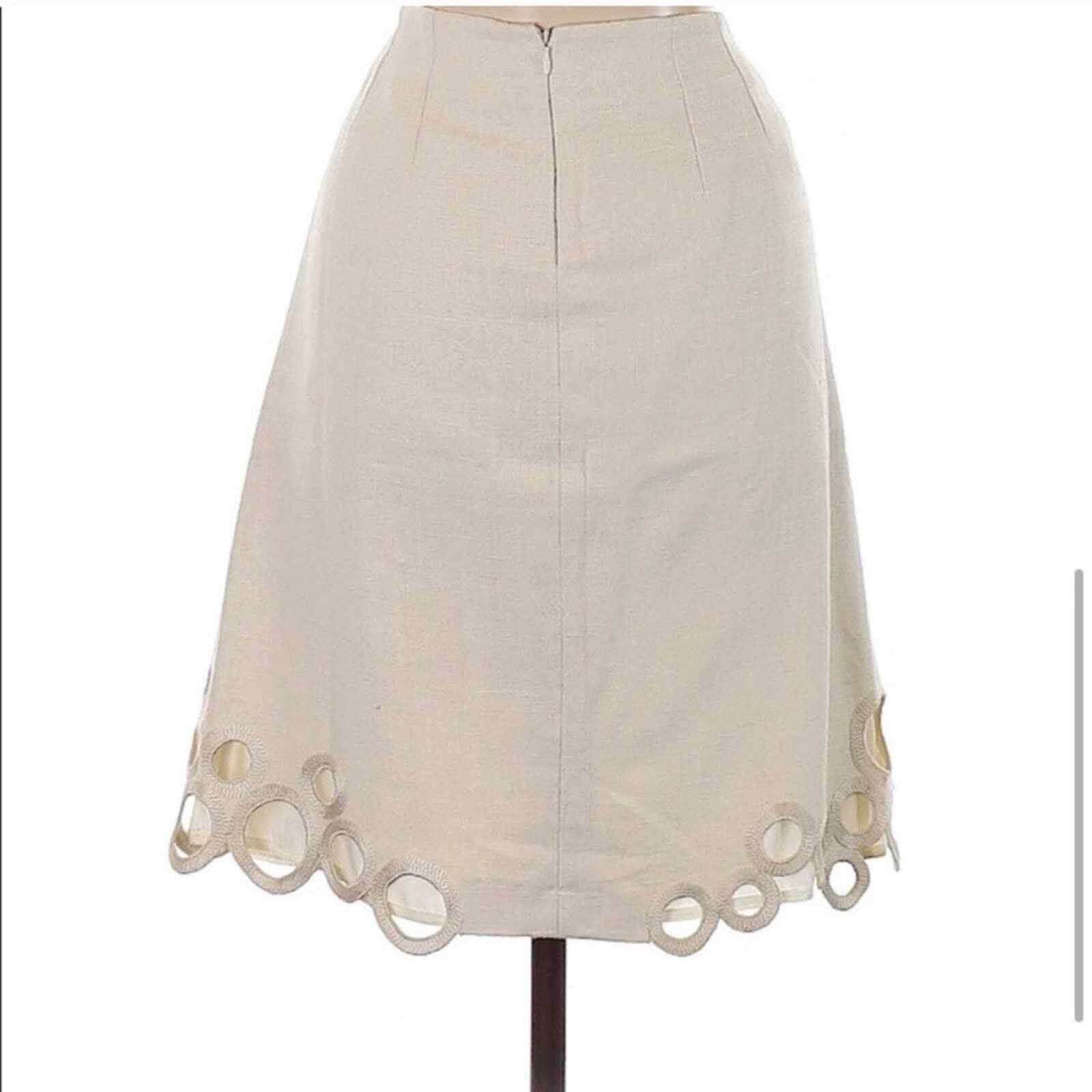 ETRO Ivory A Line Circle Detail Silk Skirt - image 6