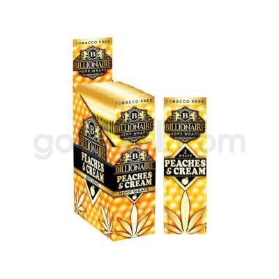 Billionaire H. 25 pk of 2ct  Peaches & Cream Wrap Rolling Paper 50 Wraps BOX