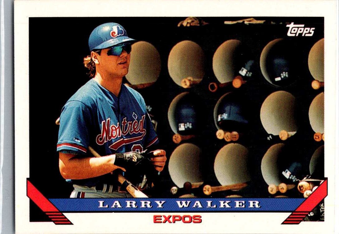 1993 Larry Walker #95 Topps Montreal Expos Inaugural Rockies MBBC#93