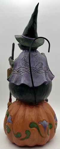 Jim Shore Black Cat Witch Halloween Pumpkin Statue Figure 6005917 2019 - Picture 12 of 19