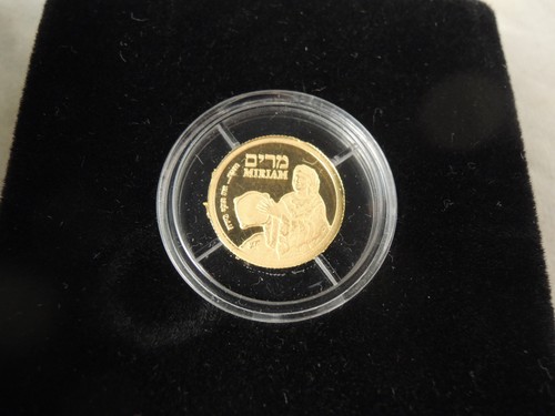 2009 Israel "Women in The Bible" MIRIAM State Medal 1.244g Pure Gold + Box +COA - Picture 2 of 3