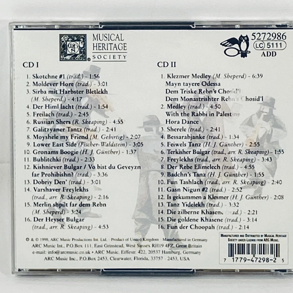 KLEMMER FESTIVAL - JEWISH FOLK - 1998 - MUSICAL. HERITAGE SOC / ARC MUSIC - 2-CD Foto 4 de 4