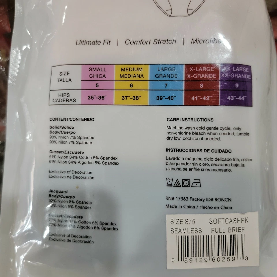 Ellen Tracy Mujer Multicolor Cómodo 4 Paquetes Calzoncillos Completos Sin Costuras Talla S Foto 3 de 4
