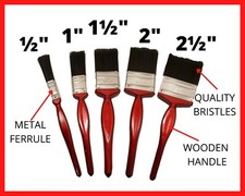 Cherry Red Paint Brushes For DIY Decorating Fence Painting And Staining UK