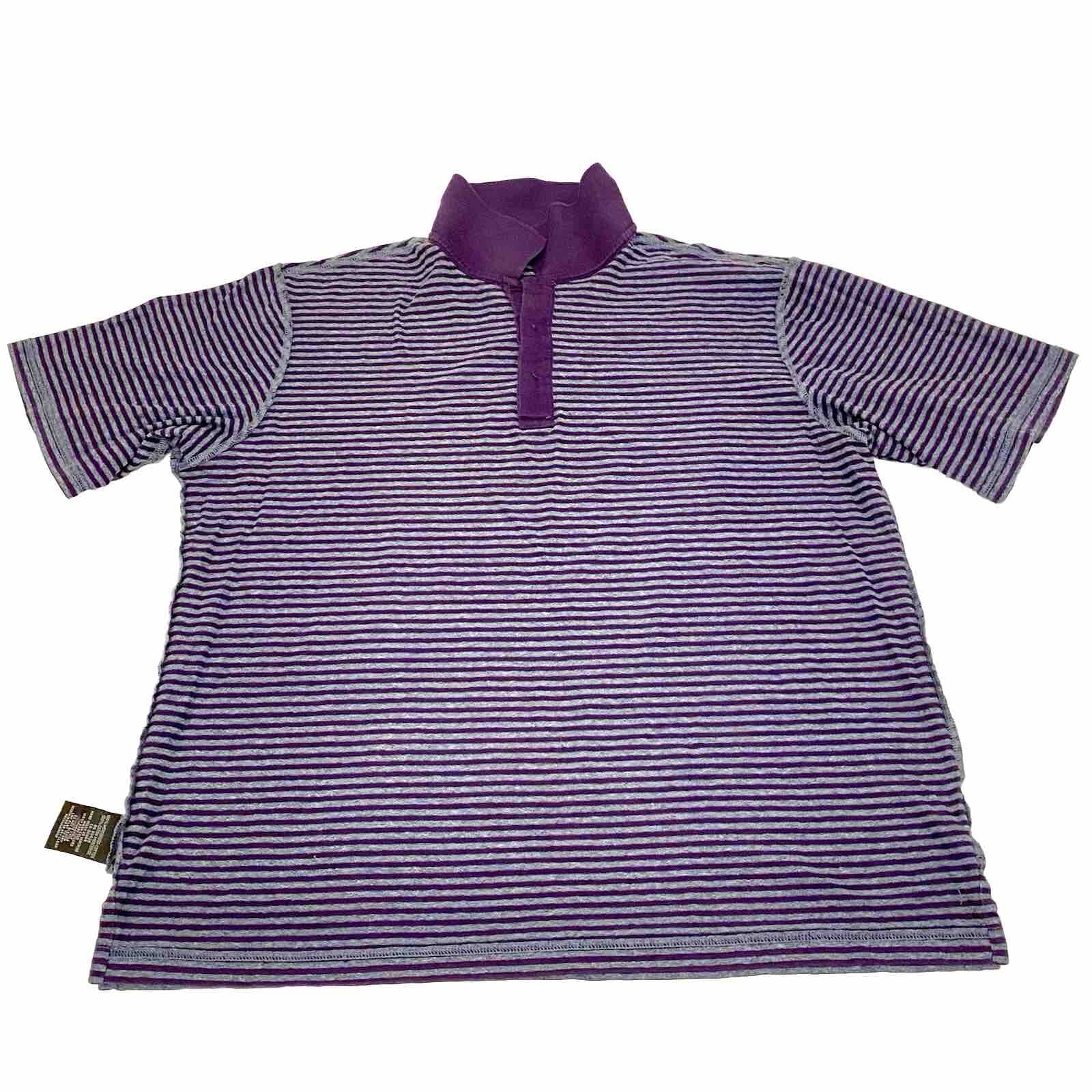 Bugatchi Performance Tech Purple Gray Stripe Polo… - image 4