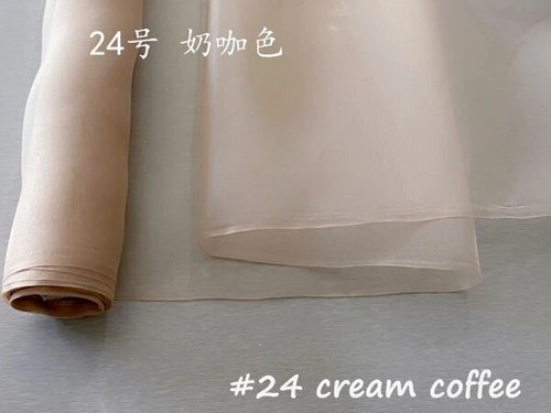 Solid Color Pure Silk Organza 45'' By Yards Silk Gauze Fabric Wedding Crafts DIY - 第 8/48 張圖片
