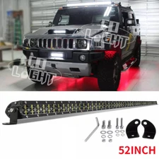 Dual Row Straight 52"inch LED Light Bar For Hummer H1 H2 H3 Humvee AM General