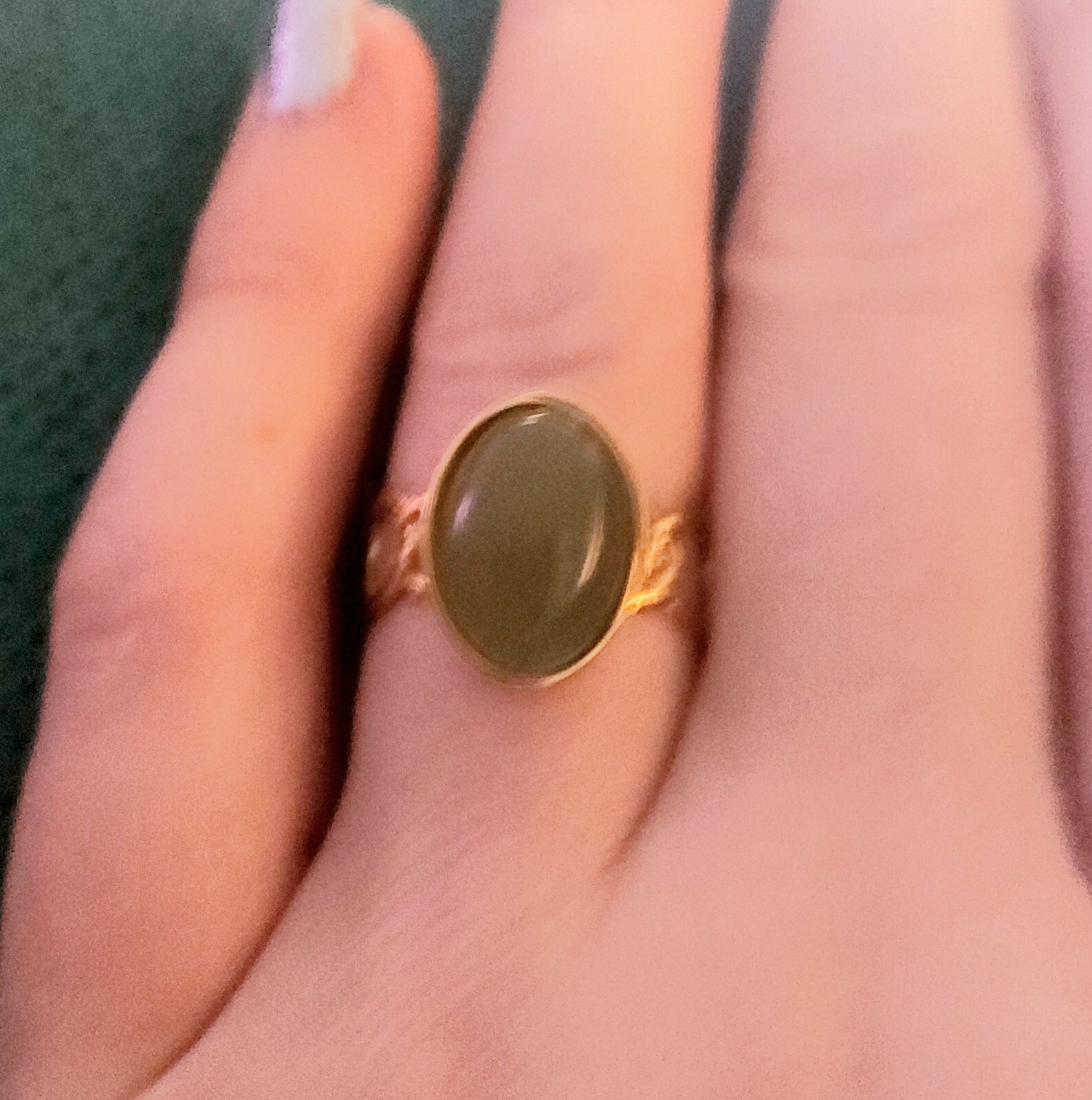 Adorable retro jade adjustable ring - image 4