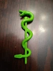 Vtg MOTU He-Man 1986 King Hiss green MALAYSIA STAFF weapon Snake Face accessory