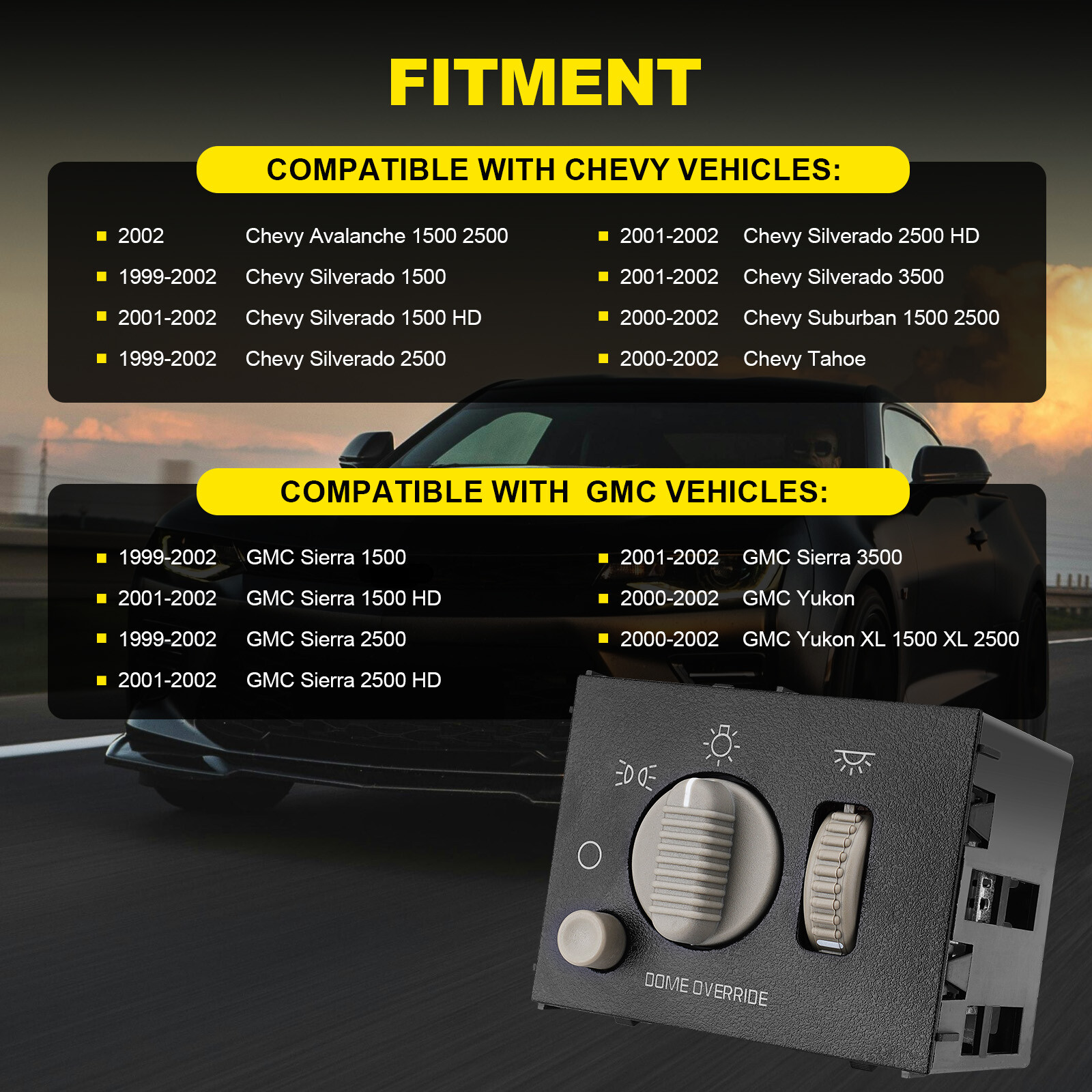 Headlight Switch Headlamp Dimmer for 1999-2002 Chevy Silverado Tahoe GMC Sierra
