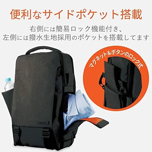 Mochila Bolsa de Negocios Elecom BM-OF02BK Negra Off Touch 15.6" Almacenamiento PC A4 Foto 3 de 4