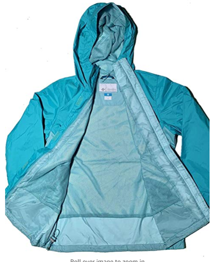 Columbia Ladies' Waterproof Sleeker Fabric Rain Jacket Geyser/Iceberg eBay