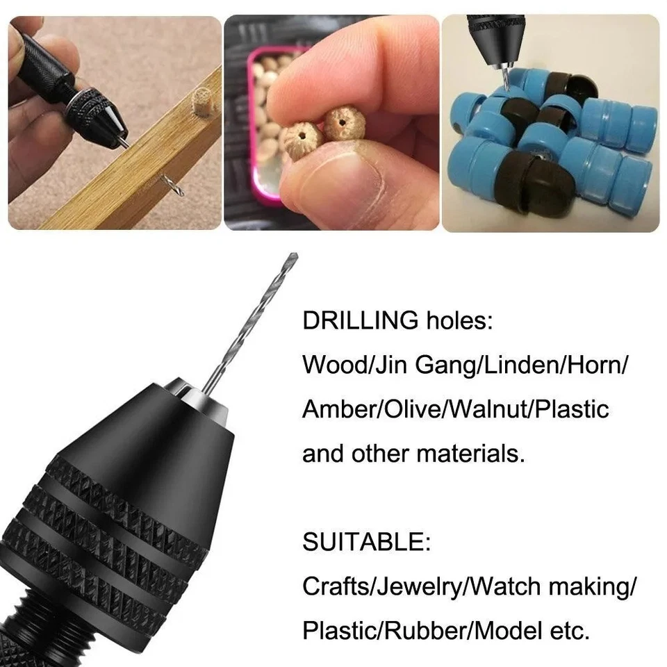 Drill Bit Set Hand Model Craft Rotary Tools + 10 Twist Drill Bit 0.8-3.0mm - Image 3 of 4