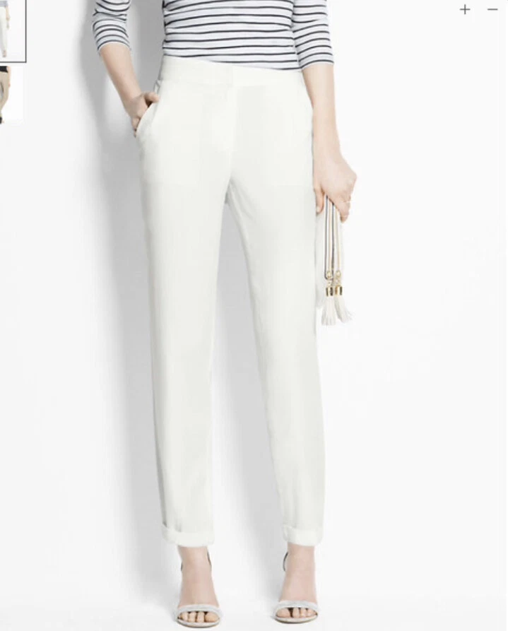 Ann Taylor - Size 10 Sandy White Relaxed Ankle Pants $89.00 NWT (41)