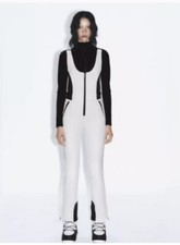 Ladies Zara Ski Collection Recco Tec Slim Salopette Snowsuit Jumpsuit White Sz M