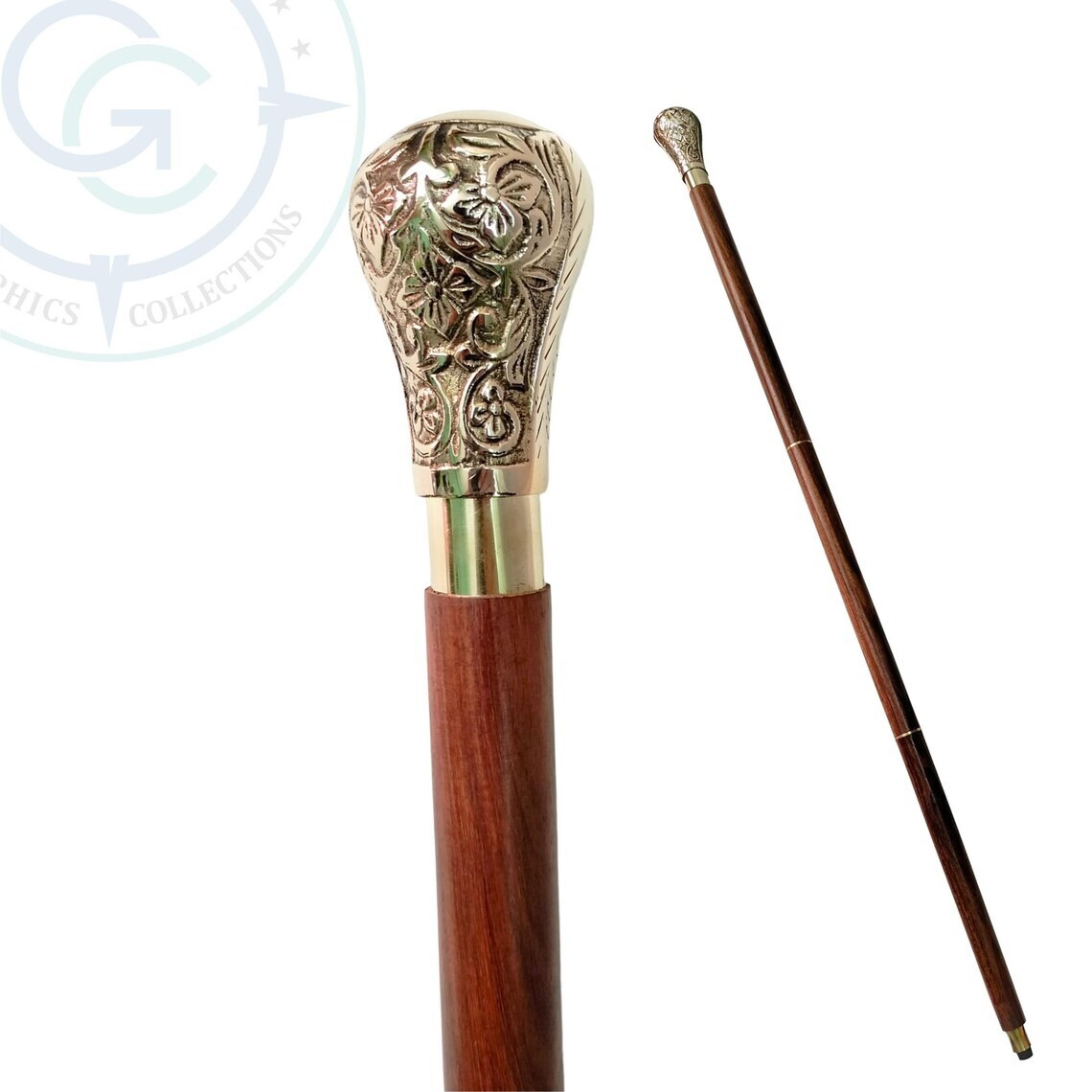 Premium Solid Brass Knob Walking Stick Elegant Gi… - image 1