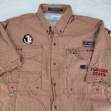 Columbia PFG FSU Shirt Mens Large Florida State Seminoles Super Bonehead Fishing