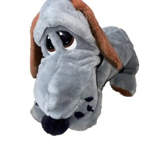 Vtg 1986 Animal Playthings Inc Grey Brown Basset Hound Dog Stuffed Animal Plush