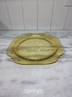 Madrid Pattern Depression Glass Plate, Vintage Yellow Recollection, Dinner Plate