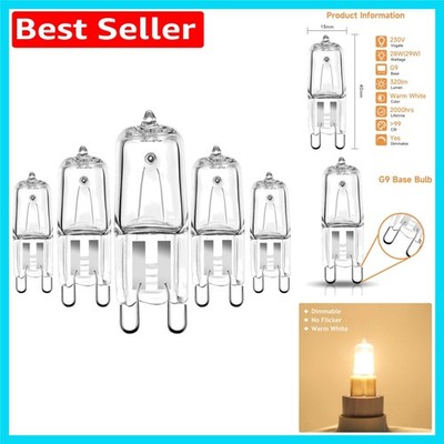 Energieeffiziente G9 dimmbare Halogen Leuchtmittel 28W warmweiß - langlebig 2000H