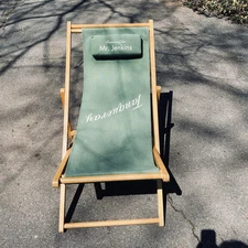 Tanqueray Gin Wood Folding Lounge Beach Chair Vintage  Advertising