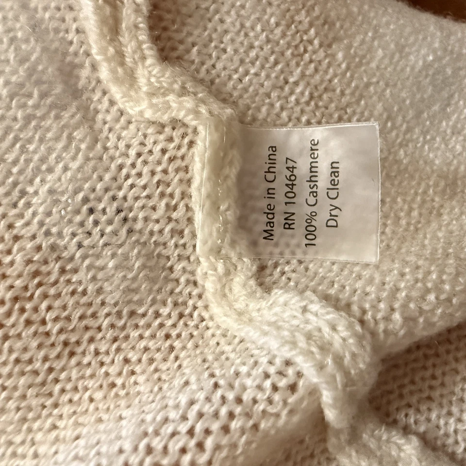 Poncho suéter asimétrico para mujer Kinross de cachemir talla única OS negro blanco  Foto 3 de 4