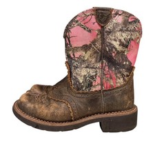 Pink camouflage and brown leather  Ariat Cowboy Boots UK 5