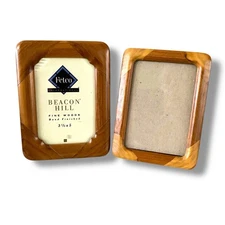Fetco Beacon Hill Wooden Picture Frames Warm Brown Set Of Two 3.5”x5” Tabletop