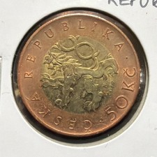 2017 Czech Republic 50 Korun High Grade Bimetallic Coin-27.5MM-KM#1