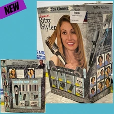 Jiovanni Ritzz Styler Kit BLOWOUT BRUSH W 3 HEADS CARRY BAG COMBS CLIPS DEFRIZZ