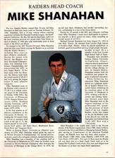 1989 • MIKE SHANAHAN  • 1 page magazine cut out LA RAIDERS • 1980s BA.07