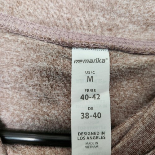 Marika Women's M Mauve Cowl Neck Athletic Crop Shirt Long Sleeve Size Medium - Picture 7 of 11