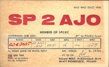 QSL radio card SP2AJO 1978 Bydgoszcz Poland Edward Breit