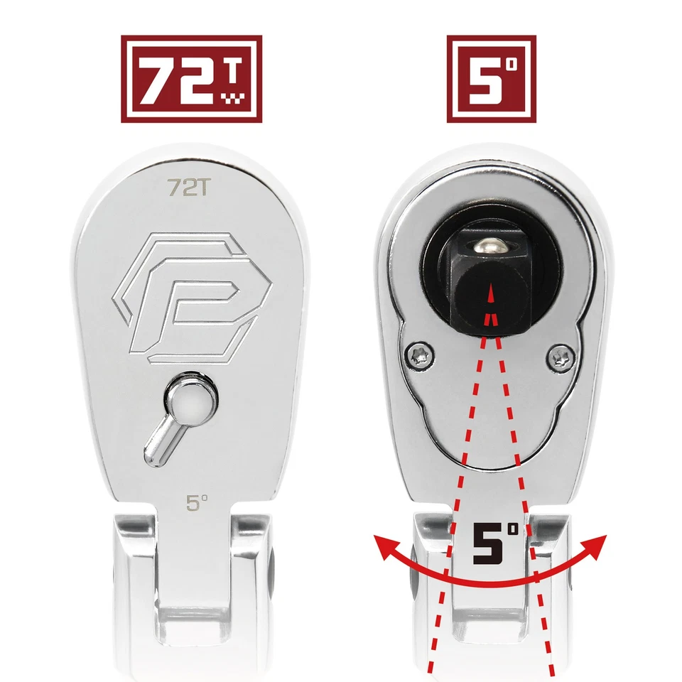 Powerbuilt 3/8 Inch Drive 72 Tooth Sealed Head Flex Ratchet - 11-1/2 Inches - Image 4 of 4