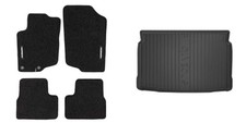 Frogum Fußmattensatz Autoteppich + Kofferraumwanne für Peugeot 207 WA_ WC_