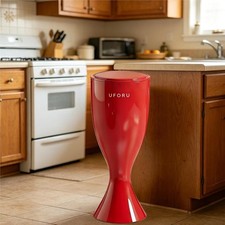 Tall Wine Glass Shaped Trash Can with Lid &ndash; Modern Decorative Waste Bin for Home