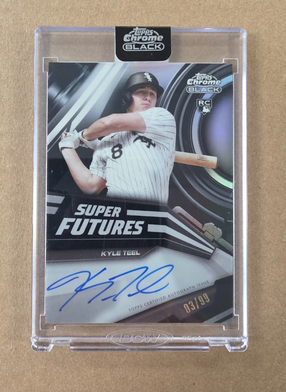 2026 Topps Chrome Black Kyle Teel Super Futures Refractor Auto /99 Rookie Card