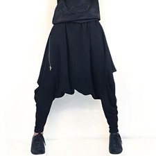 Japanese Baggy Womens Drop Crotch Pants Loose Punk Hip Hop Casual Trousers Pants