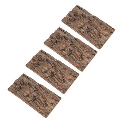4 Pcs Natural Bark Decoration Decorative for Landscaping Mossy Tree
