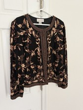 Vintage Laurence Kazar 100 Silk Beaded  Embroidered Evening Jacket IX