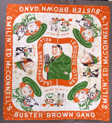 1940's SMILIN' ED McCONNELL & BUSTER BROWN GANG handkerchief