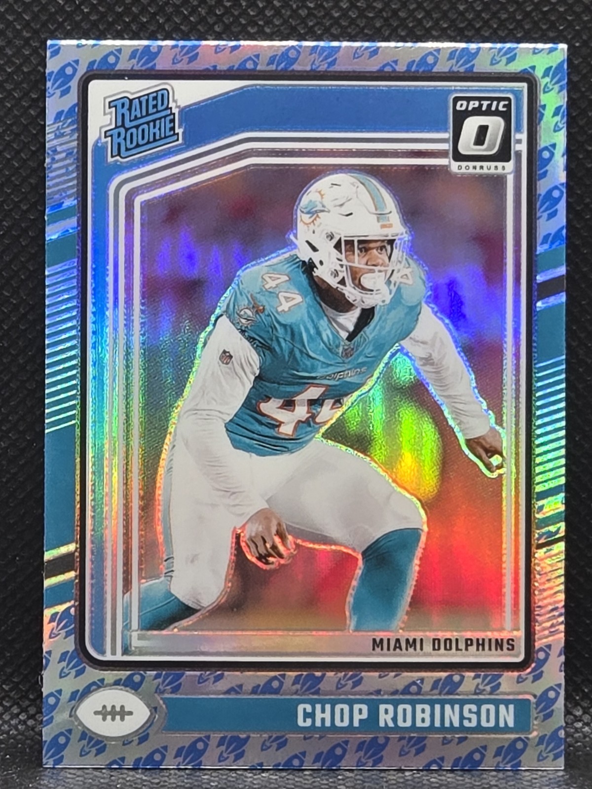 2024 Donruss Optic Rocket Chop Robinson Rookie Rated Rookie Miami Dolphins #219
