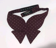 Vintage 80s Brooks Brothers Makers Burgundy Polka Dot Silk Bow Tie England