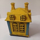 Mechanical Cast Iron Novelty Bank Building with Teller — photo 4
