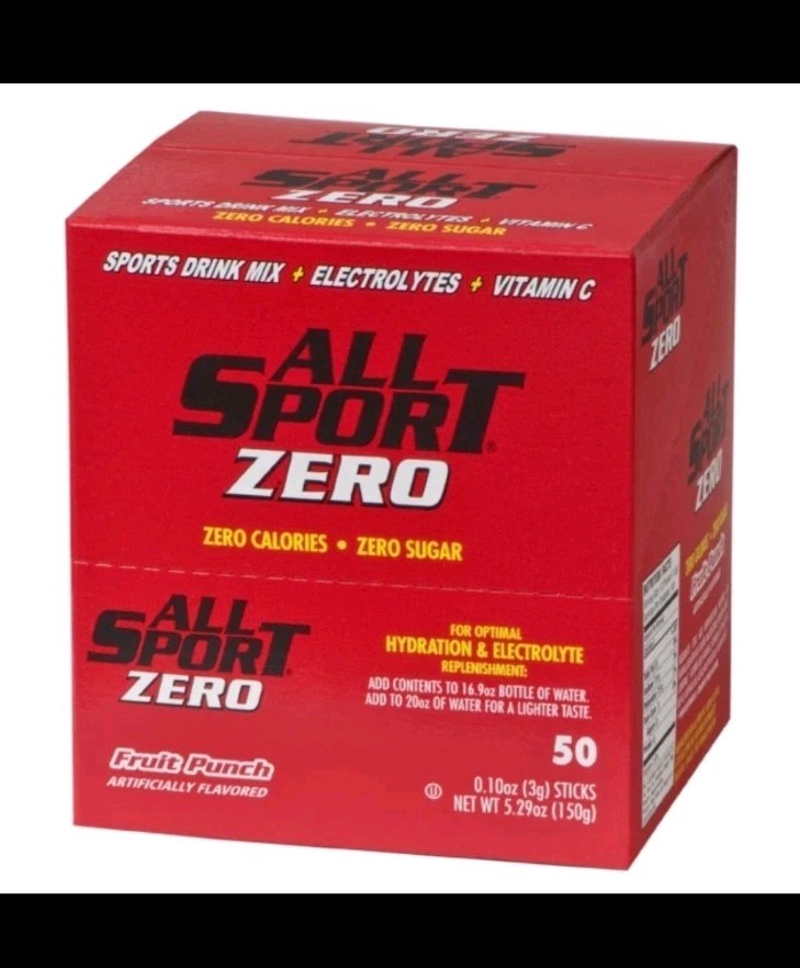 (New) All-Sport Zero - Sports Drink Sticks - 50 Count Fruit Punch (16.99 USD)