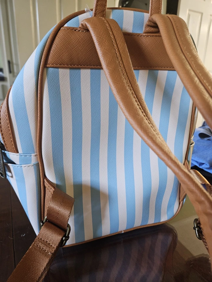 Disney Loungefly Mini Mochila Dumbo Rayas Azules y Blancas Foto 2 de 4