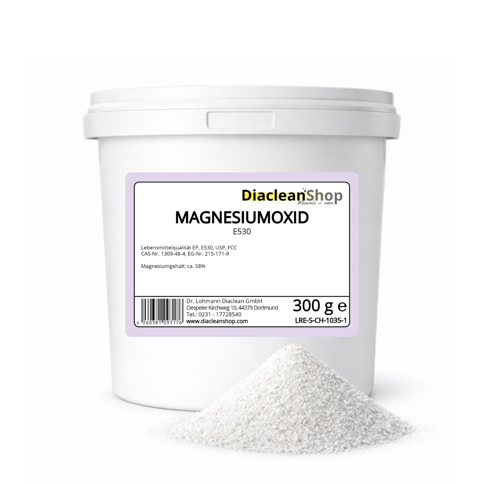 Magnesiumoxid Pulver 300g - Granulat - Lebensmittelqualität